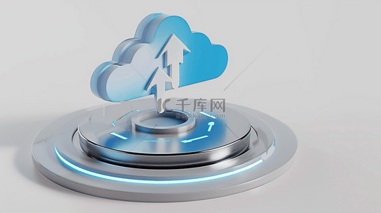 云背景图片_科技云蓝色磨砂玻璃3D云图标背景素材