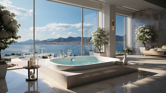 度假酒店豪华的浴缸图片