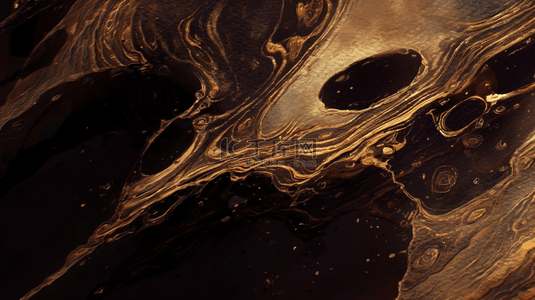 深色新中式鎏金流体抽象山川纹理背景图