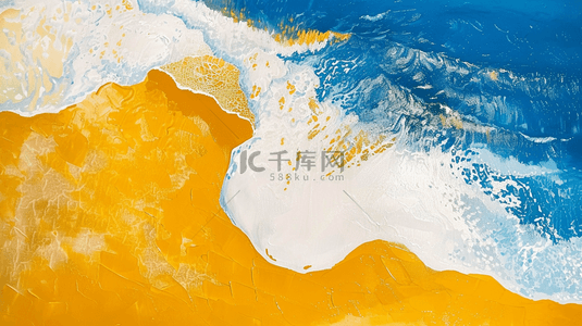 手绘墙面背景图片_手绘墙面腻子作画大海沙滩的背景