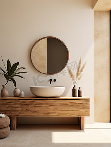 简约温暖的浴室家居设计高清图片