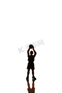 篮球运动微缩创意剪影图片