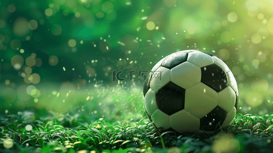 足球背景图片_绿色空间草坪书本上足球的背景