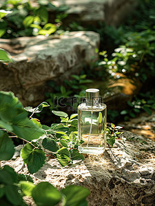 香水绿色植物岩石图片