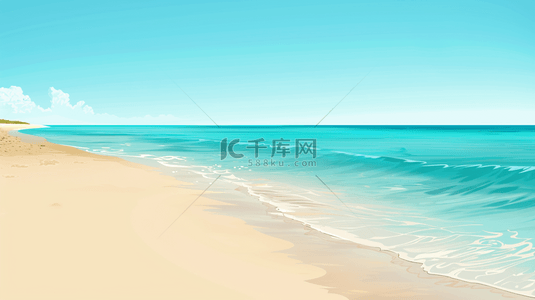 唯美蓝天下沙滩大海海边海水的背景
