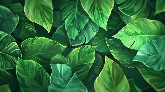 绿色清新唯美树叶叶片纹理的背景