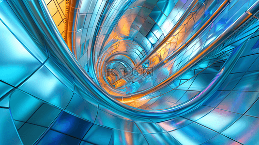 蓝色科技感时光隧道背景