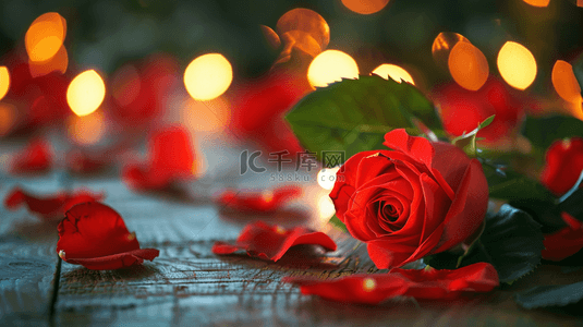 花瓣背景图片_红色玫瑰花树枝花瓣的背景