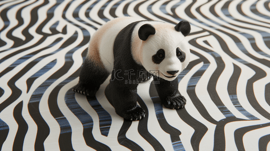 黑白色纹理国宝大熊猫质感艺术风格的背景