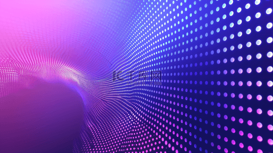 紫色波浪背景图片_科技粒子蓝紫色渐变半色调几何波线光效素材