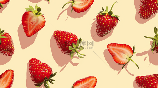 水果草莓背景图片_水果草莓平铺摆放的背景