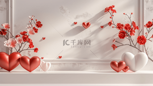 中式背景图片_中式文艺白色空间花瓶红色树枝的背景