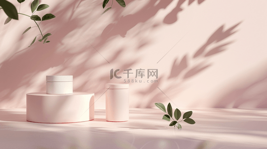 创意家具背景图片_展台粉色家具合成创意素材背景