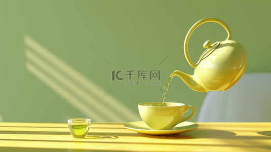 茶叶素材背景背景图片_茶具茶叶品茗合成创意素材背景