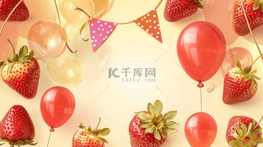 草莓水果装饰边框背景