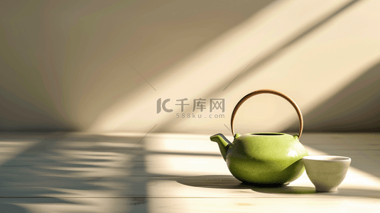 茶具茶叶品茗合成创意素材背景