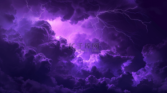 闪电雷背景图片_紫色雷云闪电合成创意素材背景