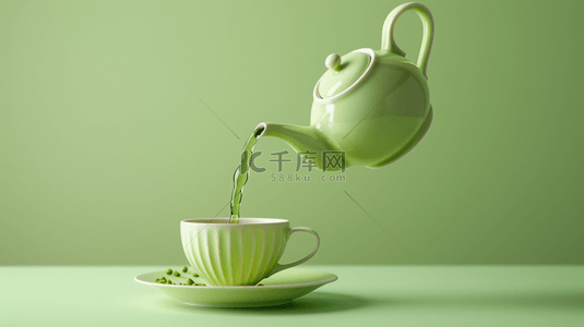茶叶背景背景图片_茶具茶叶品茗合成创意素材背景