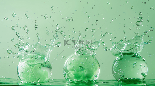 绿色简约气泡水泡纹理简约背景