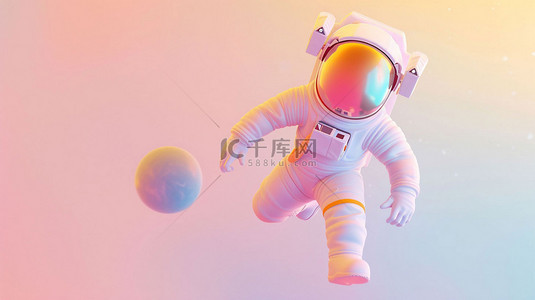 合成厂家背景图片_太空人追逐开心合成创意素材背景