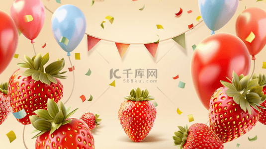 草莓水果背景背景图片_草莓水果装饰边框背景