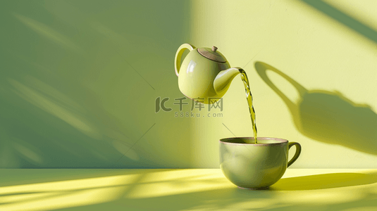茶具茶叶背景图片_茶具茶叶品茗合成创意素材背景