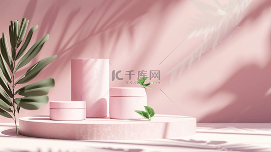 展台粉色家具合成创意素材背景