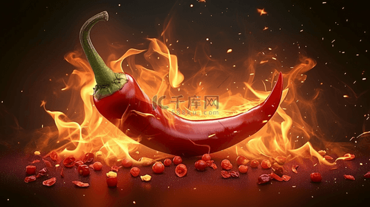炭火烧烤背景背景图片_夏日烧烤炭火里的红辣椒背景