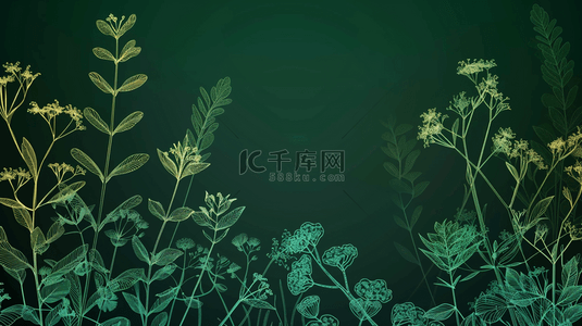 手绘绿色植物背景背景图片_绿色植物自然叶子装饰背景