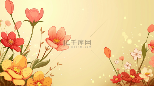 粉色绽放背景图片_粉色花朵装饰植物边框背景