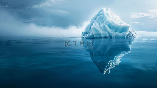 冰川海洋朦胧合成创意素材背景