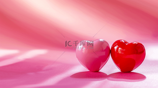 爱心背景图片_粉红色浪漫爱情日爱心气球立体摆件的背景