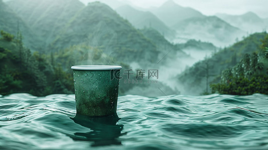 水墨背景图片_水墨国风品茗合成创意素材背景