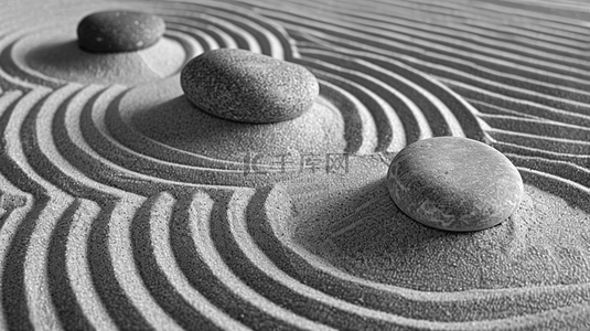 黑白沙滩鹅卵石合成创意素材背景