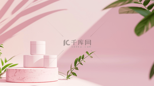 展台粉色家具合成创意素材背景