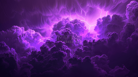 紫色雷云闪电合成创意素材背景
