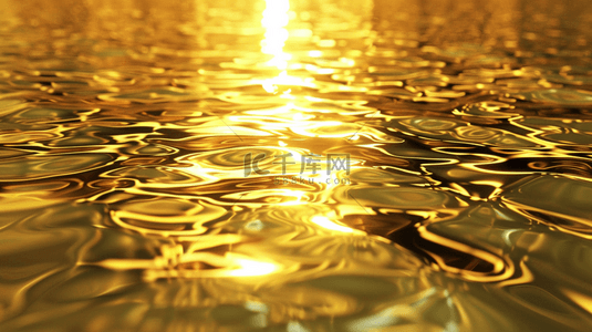 金色水面倒影合成创意素材背景