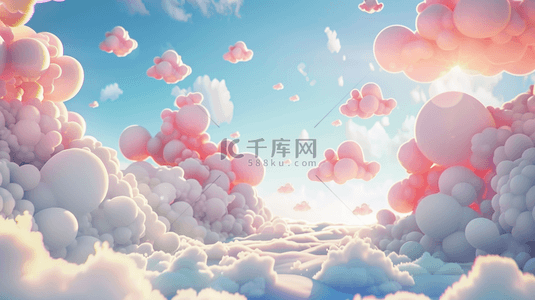 创意合成天空背景图片_天空云层卡通合成创意素材背景