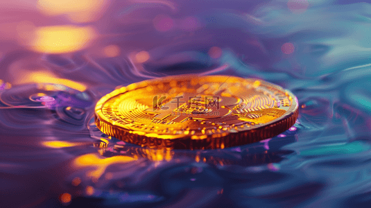 硬币素材背景图片_水面硬币漂浮合成创意素材背景