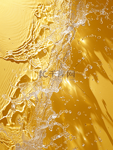 夏季背景图片_金黄色液体夏季清凉背景