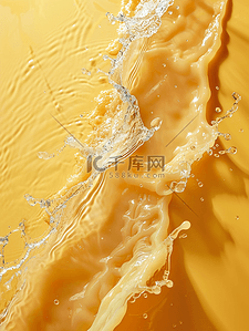 金黄色液体夏季清凉背景