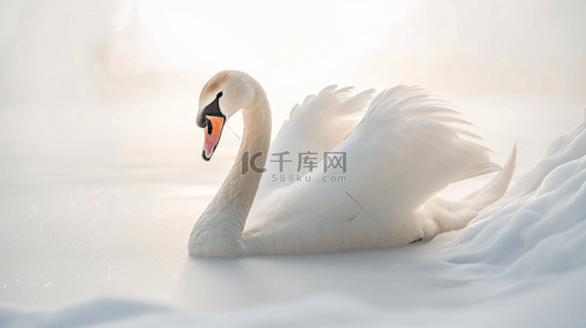 白色520背景图片_白色洁白的天鹅动物背景