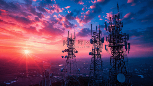 电信和网络数据传输信号塔背景