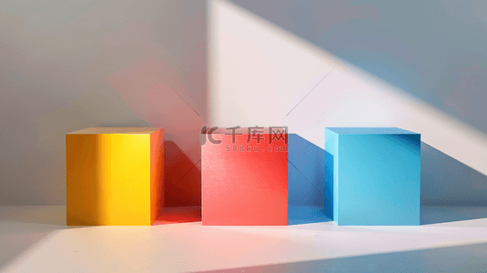 彩色方块圆球合成创意素材背景