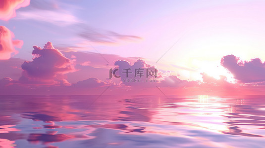 大海背景图片_日落黄昏粉红色的天空设计