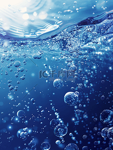 气泡渐变背景背景图片_蓝色深海泡沫水珠气泡的背景