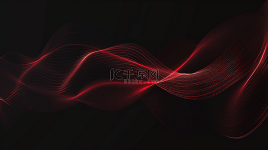 黑背景图片_抽象的黑色背景上有红色波浪背景
