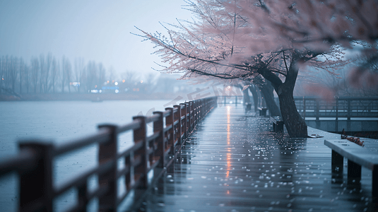 雨天的桥和道路交通摄影2