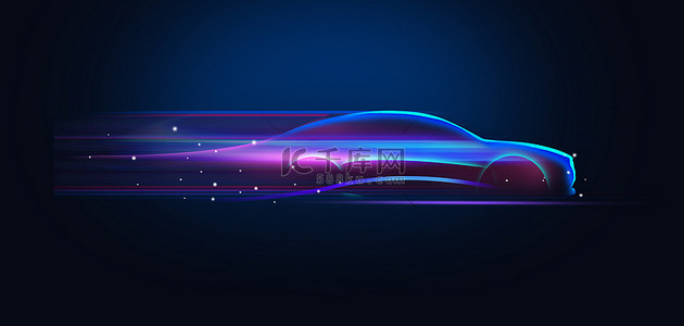 汽车logo背景图片_汽车科技线条黑色蓝色横图背景