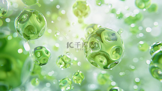 创意细菌背景图片_绿色细菌特写合成创意素材背景